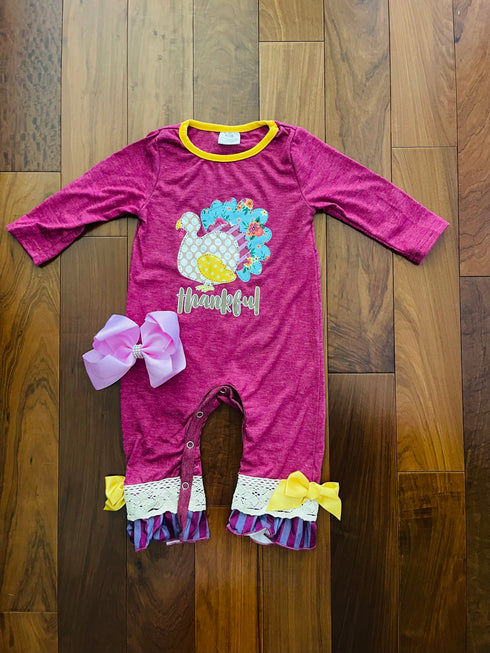 Bowtism Baby Victoria Turkey Romper - Bowtism